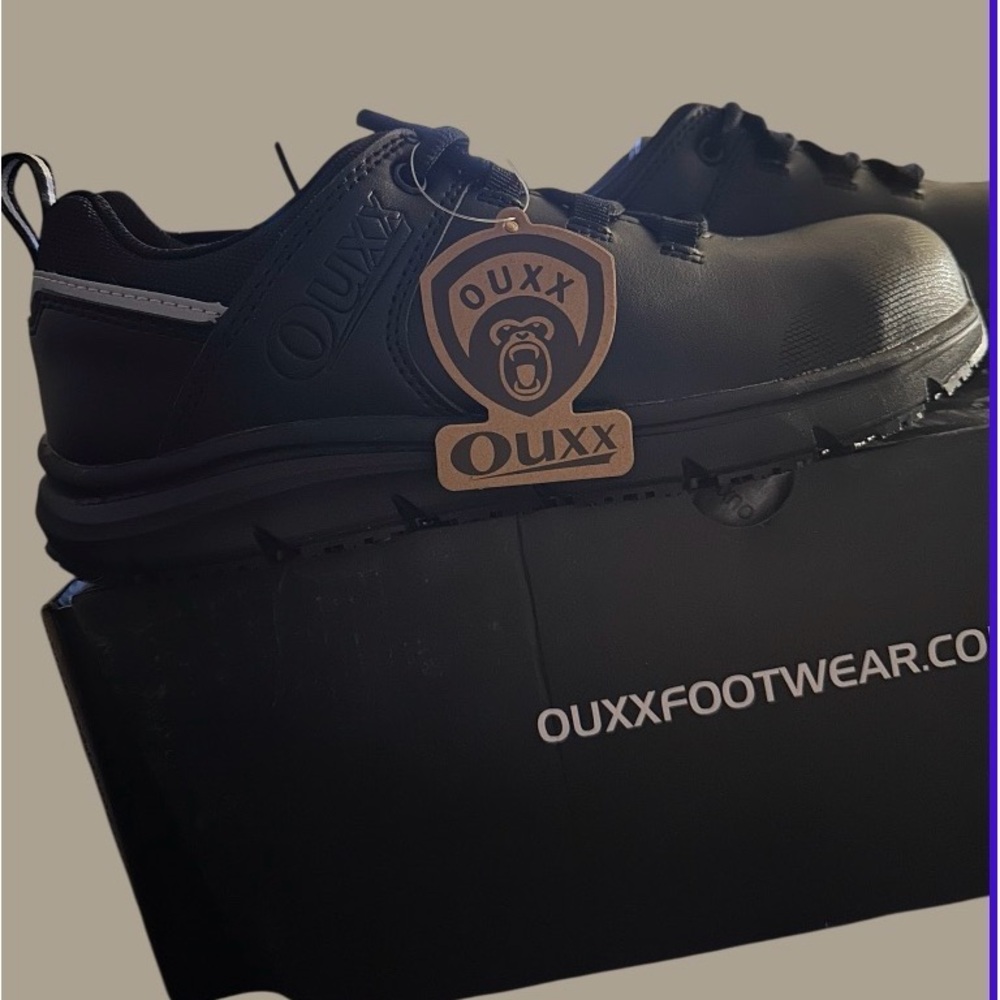 OUXX Men's Steel Toe ASTM F2413-18 EH Rated Water Resistant Safety Shoes Size 8